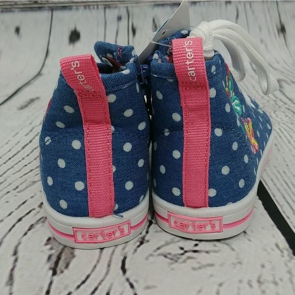 Carters Denim Blue Butterfly High‎ Top Sneakers - Picture 5 of 7
